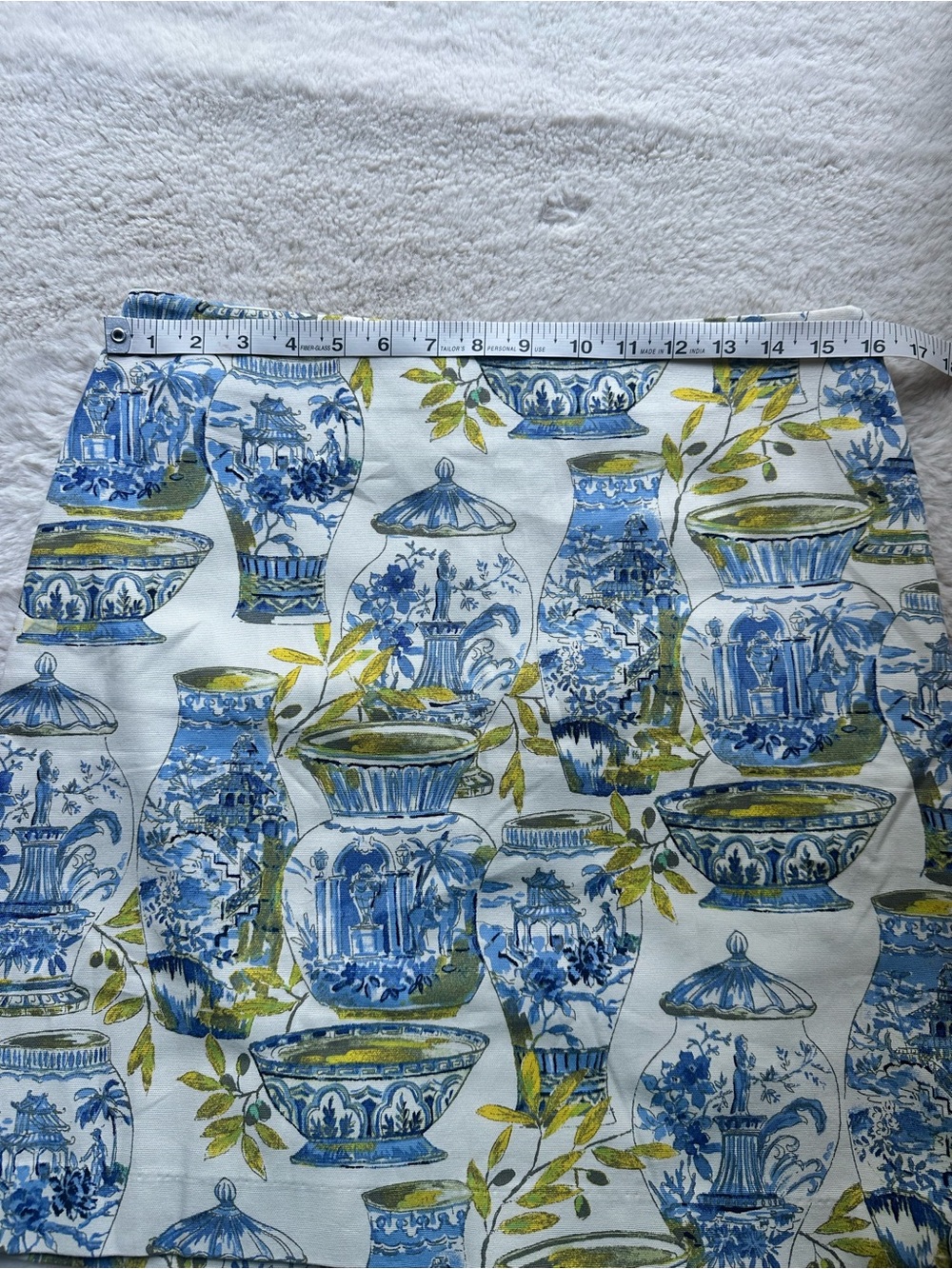 Talbots Blue, White & Green Chinoiserie Toile Skirt Cottage Coastal Size 8 - Picture 2 of 13
